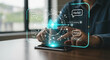 © ekhtiar - Person interacting with artificial intelligence interface on a smartphone