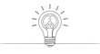 © ANASTASIIA - Lightbulb with peace symbol in a single line outline vector style
