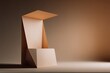 © vik173 - Minimalist and Clean Podium Paper-thin empty podium in a blank space origami-like folds empty spot for a lightweight product