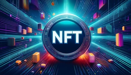 nft nonfungible tokens abstract technology background concept