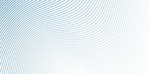 Wall Mural - abstract blue wave lines pattern on white background with space for your text, vector