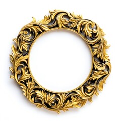 Wall Mural - yellow black ceramic circle renaissance frame vintage jewelry locket photo.
