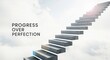 © NYPIXEL - A serene staircase ascending into the clouds symbolizes the journey of progress over perfection