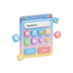whimsical application interface illustration with pastel colors and playful icons