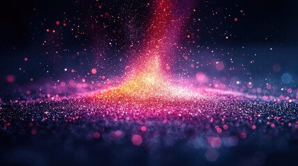 Wall Mural - Abstract vibrant glitter explosion on a dark background