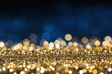 Wall Mural - Golden glitter and small circles with sparkles background abstract lights.