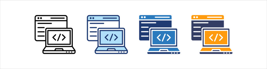 Programming Icon Set Multiple Style Collection