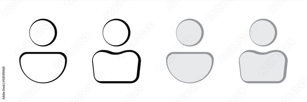 User Profile Icon Set – Minimalist Avatar Symbols for Account and Login ...