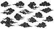 © Ophelia - Elegant collection of traditional asian cloud designs in black and white