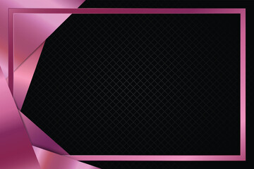 Wall Mural - glossy metallic rose pink gradient frame black background design