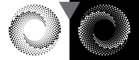 Wall Mural - abstract background with triangles in circle. art design spiral as logo or icon. a black figure on a