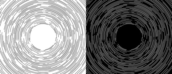 Canvas Print - abstract background with lines in circle. art design circle as logo or icon. a black figure on a whi