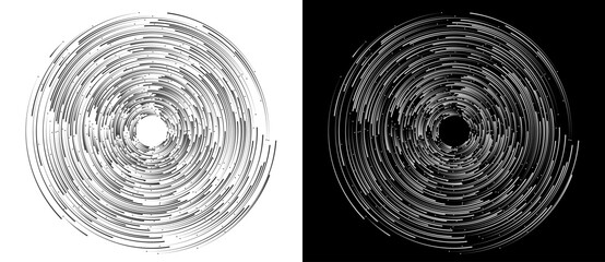 Canvas Print - abstract background with lines in circle. art design spiral as logo or icon. a black figure on a whi
