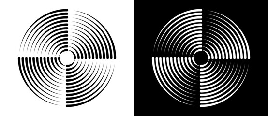 Canvas Print - abstract background with lines in circle. art design spiral as logo or icon. a black figure on a whi