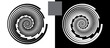 © Mykola Mazuryk - Abstract background with squares in circle. Art design spiral as logo or icon. A black figure on a white background and an equally white figure on the black side.