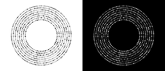 Wall Mural - modern abstract background. halftone dots in circle form. round logo. vector dotted frame. design el