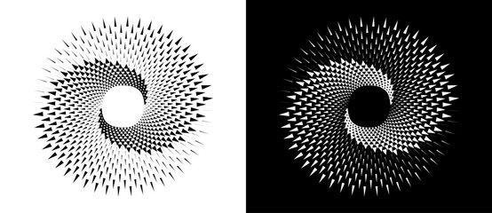Wall Mural - abstract background with triangles in circle. art design spiral as logo or icon. a black figure on a