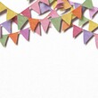 © Shamima Akhter - Pastel bunting flags banner isolated on white background