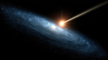 Wall Mural -  An artist depicts a black hole in the sky with a brilliant light emanating from its terminus