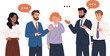 © LM - Business Teamwork Concept. Vector illustration in flat style of puzzle pieces with different people in business suits in each