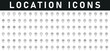 © Clerk - Location Icons vector illustration with thin line editable stroke containing destination, navigation, GPS, waypoint, route, address, direction, path, shop address, tracking.