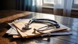 © Mohsin - Stethoscope and medical records on wooden desk for healthcare and medical concept image use cases