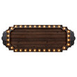 © MikaelSousaBR - Vintage sign with wooden plate lamps Placa vintage com luminárias