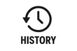 © IsarStudio - History button icon. Browse or watch history symbol. Clock with arrow logo for app and website UI design. Recent activity log concept. Vector illustration on transparent background.
