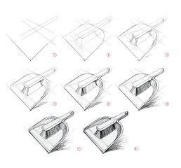 Wall Mural - pencil drawing lessons. page shows how to learn to draw from life a sketch of brush and dustpan. edu