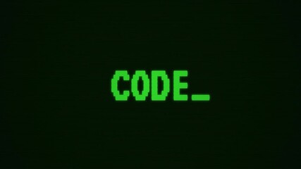 Exploring retro computer screens with green CODE text and nostalgic interface from the 80s and 90s era