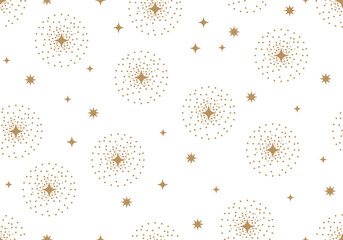 Wall Mural - seamless pattern with golden stars. christmas, birthday design in golden color on a light background