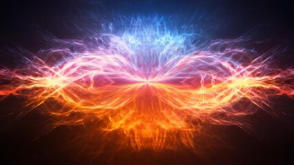 Wall Mural - Electric discharge effect with background. Use science, energy, technology