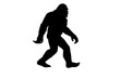 © Clara - Bigfoot walking silhouette vector illustration. Mythical creature from American folklore. Cryptozoology legend, mysterious ape-like beast, giant monster, Sasquatch, Yeti.