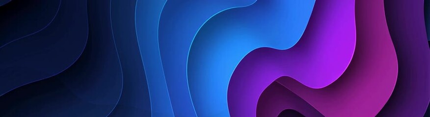 Wall Mural - Abstract background vector with a blue and purple gradient, featuring wavy shapes Generative AI