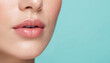 © Viktor - Close-up of plump, natural lips enhanced by cosmetic filler injection. Hyaluronic acid provides hydration, definition. Lip protection balm, hygienic lipstick ensure perfect, kissable pout for beauty,