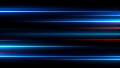 Wall Mural - dynamic abstract background with glowing blue and red futuristic neon light streaks. high-speed moti