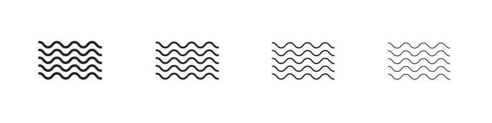 Wave icon simple black vectors pack. Design infographic element