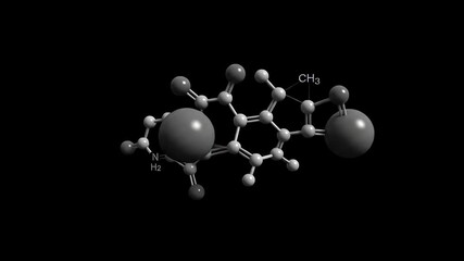 Three Dimensional Molecular Structure Rendered Against Black Background For Scientific Study