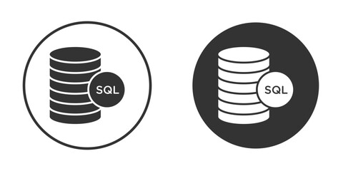 SQL icon in modern minimalistic flat versions