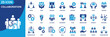 © Uniconlabs - collaboration icon set collection in solid glyph style. an icon pack contain collaboration,team,partner,together,support,unity,meeting