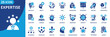© Uniconlabs - expertise icon set collection in solid glyph style. an icon pack contain skill,knowledge,mastery,ability,experience,talent,proficiency