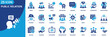 © Uniconlabs - public relation icon set collection in solid glyph style. an icon pack contain press,audience,crisis,reputation,message,relation,community