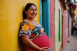 © blvdone - Pregnant woman smiling happy
