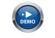 © Ayesha - Blue demo button with play icon isolated on transparent background
