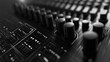 © daisha - Studio control panel knobs close-up, dark background, music production