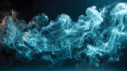 Wall Mural - Mystical swirling smoke on dark background for creative design