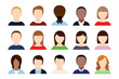 © AJM - Diversity of Faces: A collection of simple, colorful avatars representing a spectrum of individuals, each symbolizing a unique identity and embodying a wide array of human characteristics.