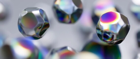 Iridescent Crystals: Dynamic 3D Abstract Motion Background