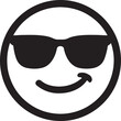 © MdTanvirirtija - Cool Smiley Face Icon with Black Sunglasses, Simple and Modern Design for Print, Web or Other Visual Applications