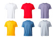 © practice  - Assorted plain t-shirts in various colors on transparent background, PNG
